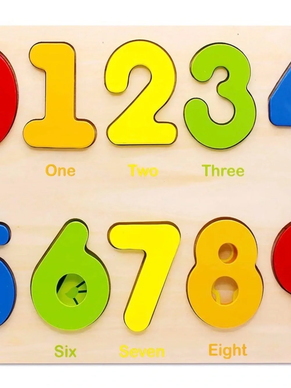 Wooden Number Puzzle Toy - Colorful Counting Learning Board